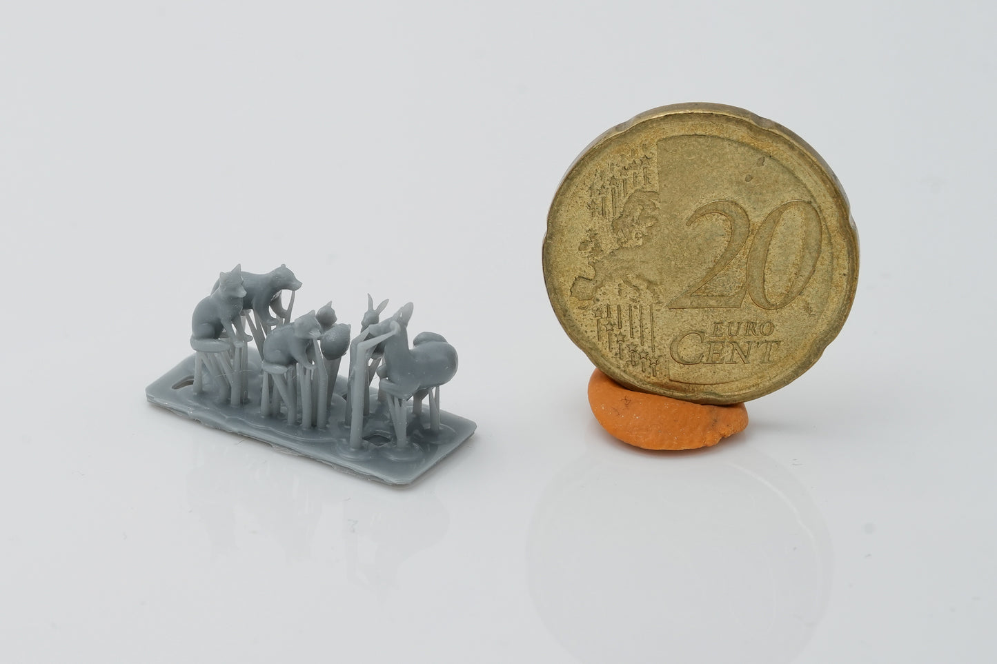 Produktfoto Tier Figur Diorama, Modellbau: 0: 7 Wildtier Wald-Figuren: Fuchs, Dachs, Reh, Igel und Hase  (Achtung extrem klein!) (Ref a053)