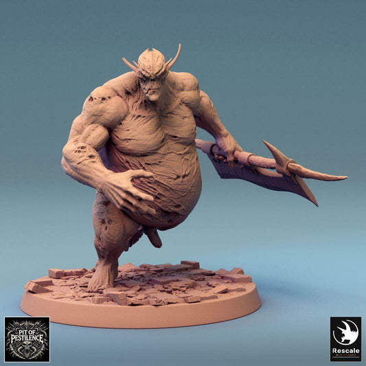 Foto del producto Tabletop 28mm Lord of the Print (LotP) 0: Miniatura de Tabletop: Demonogro Ejecutor con Hacha de Guerra, infantería monstruosa, Señor Oger, monstruo jefe (24_08_D11)