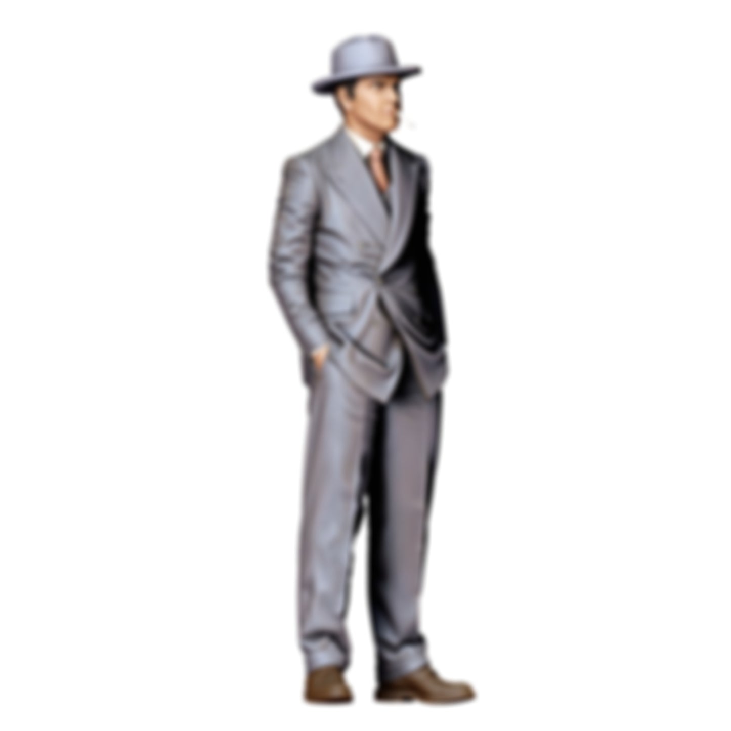 3DP Miniatures 1: Stehende Figur: Gangster im doppelreihigen Anzug mit Hut & Zigarette (Ref. Nr. 514)