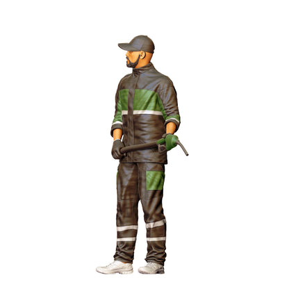 Foto de producto de modelismo de diorama 0: Gasolinero en ropa de trabajo – Figura con pistola de combustible (Ref. Nr. 431)