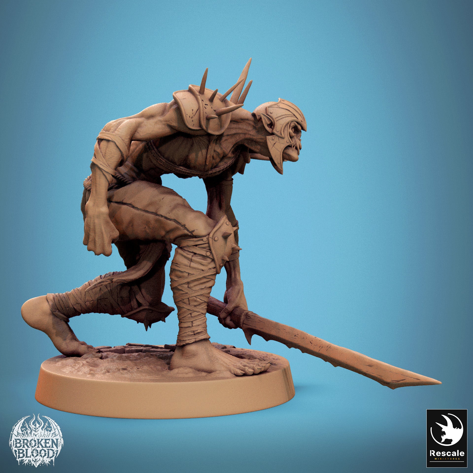Foto del producto Tabletop 28mm Lord of the Print (LotP) 1: Miniatura de Tabletop: Ghoul No Muerto Desgarrador, Berserker y Guerrero con Espada Grande y Armadura de Espinas - Ghoul Ravager (24_11_C35)