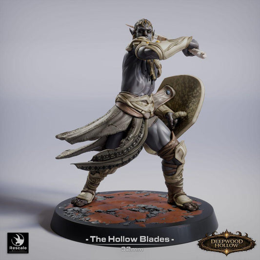 Foto del producto Tabletop 28mm Lord of the Print (LotP) 0: Figura de fantasía: Guerrero escudero elfo oscuro, duelista y combatiente cuerpo a cuerpo con sable corto y buckler - Dark Elf (26_03_G8)