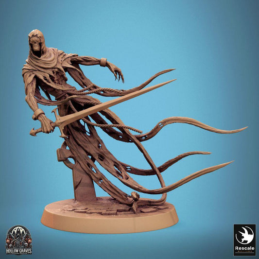 Foto del producto Tabletop 28mm Lord of the Print (LotP) 0: Miniatura de Tabletop: Guerrero espectral Wraith con espada larga, verdugo espectral, espadachín fantasma, maestro de las cuchillas flotante (24_10_A7)