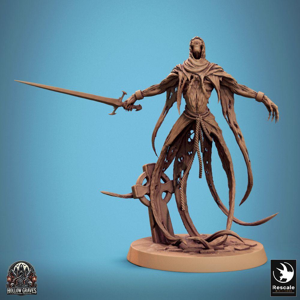 Foto del producto Tabletop 28mm Lord of the Print (LotP) 0: Miniatura de Tabletop: Wraith Guerrero Espectral, Maestro de Espadas Espectral, Guardián No Muerto Flotante con Espada Larga (24_10_A10)