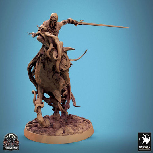 Foto del producto Tabletop 28mm Lord of the Print (LotP) 0: Miniatura de Tabletop: Caballero Oscuro a Caballo, Caballero de la Muerte con Espada Larga, Caballería No Muerta en Carga de Terror (24_10_C1)