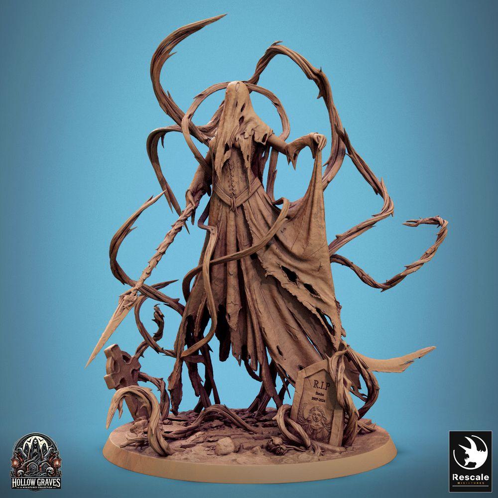Foto del producto Tabletop 28mm Lord of the Print (LotP) 0: Miniatura de Tabletop: Banshee/Vengadora - hechicera no muerta con arma de asta con espinas (24_10_H)