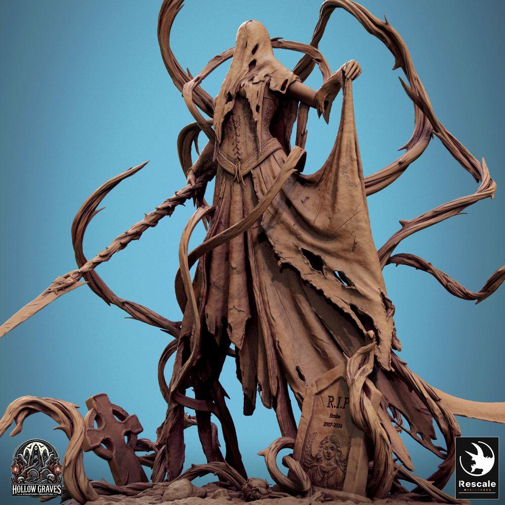 Foto del producto Tabletop 28mm Lord of the Print (LotP) 0: Miniatura de Tabletop: Banshee/Vampiro Vengativa - hechicera no muerta con arma de asta con espinas (24_10_H)