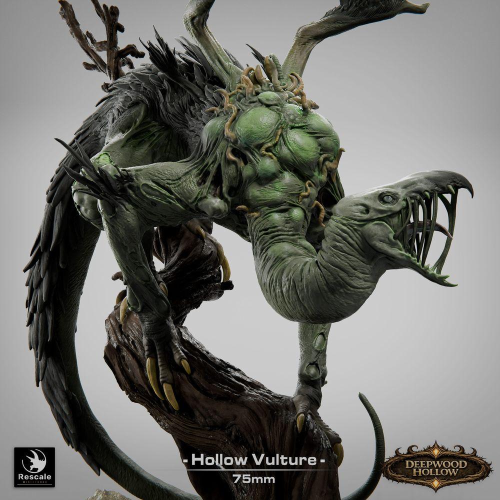 Foto del producto Tabletop 28mm Lord of the Print (LotP) 2: Tabletop Miniatura: Demonio Buitre / Hollow Vulture - quimera voladora, ave de terror en picada con garras, alas desgarradas y cola de látigo (26_03_D1)