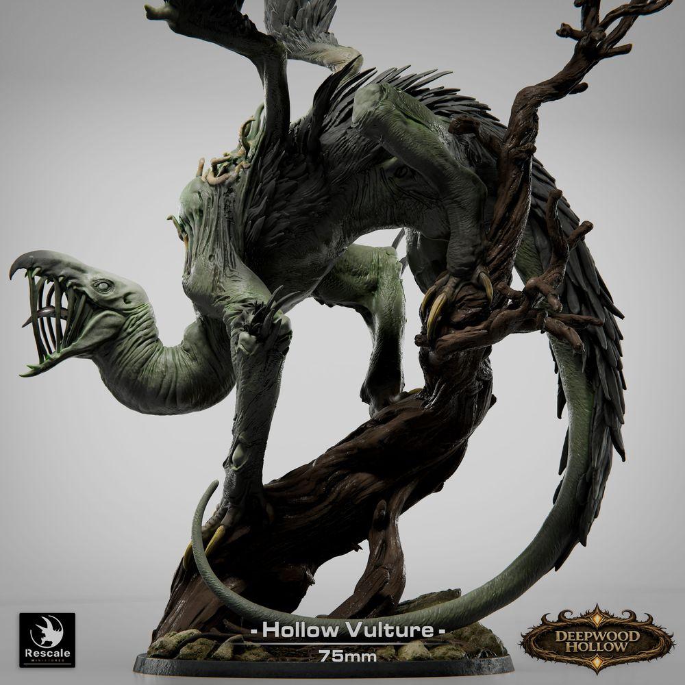 Foto del producto Tabletop 28mm Lord of the Print (LotP) 4: Tabletop Miniatura: Demonio Buitre / Hollow Vulture - quimera voladora, ave del terror en picada con garras, alas desgarradas y cola de látigo (26_03_D1)