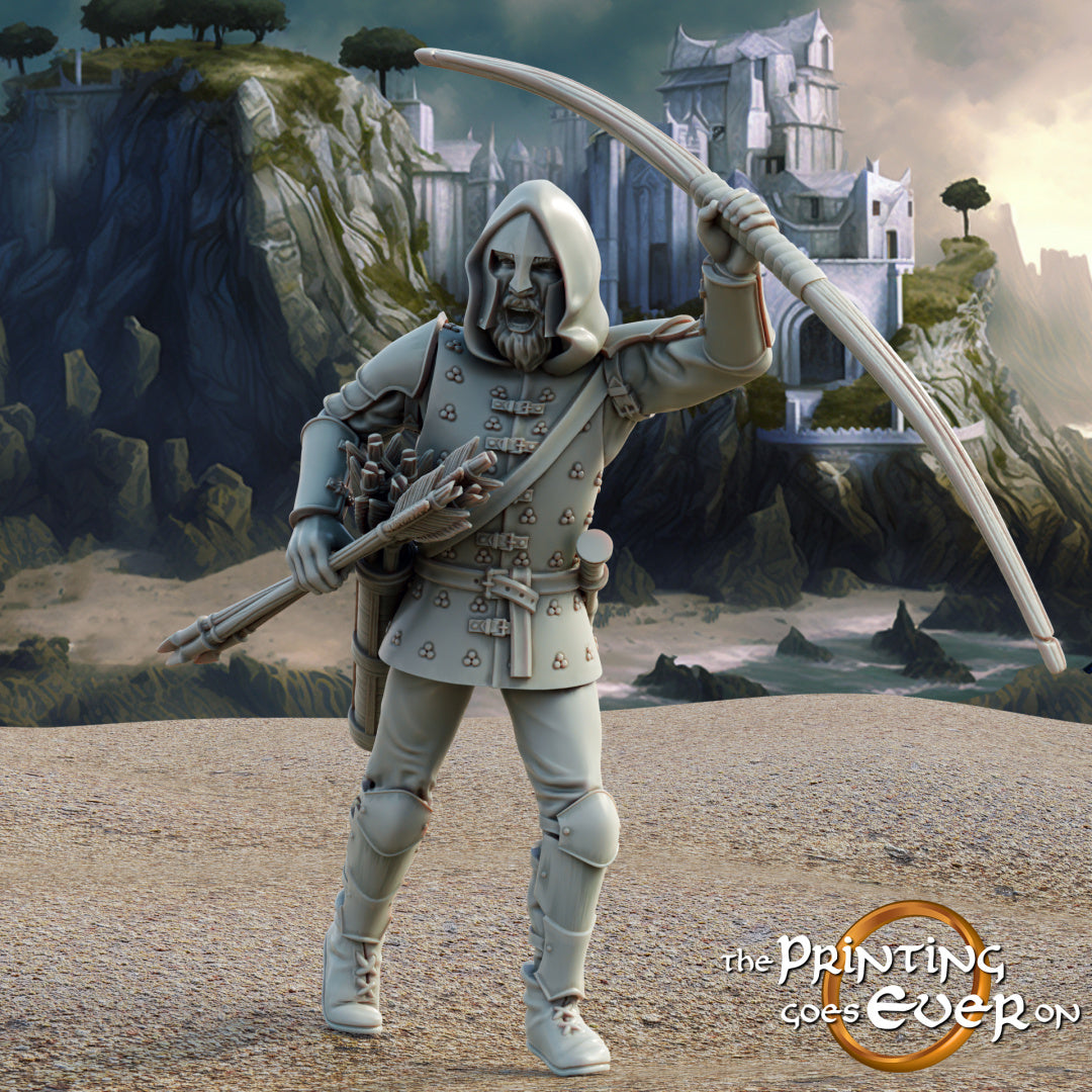 Foto del producto figura histórica medieval escala 75mm The Printing Goes Ever On (TPGEO) 0: Figura de caballero medieval arquero aliado A - Tropas aliadas