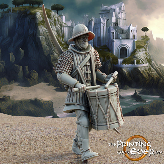 Produktfoto mittelalterliche historische Figur 75mm Scale The Printing Goes Ever On (TPGEO)  0: Mittelalterliche Ritter Figuren Verbündeter Trommler - Verbündete Truppen