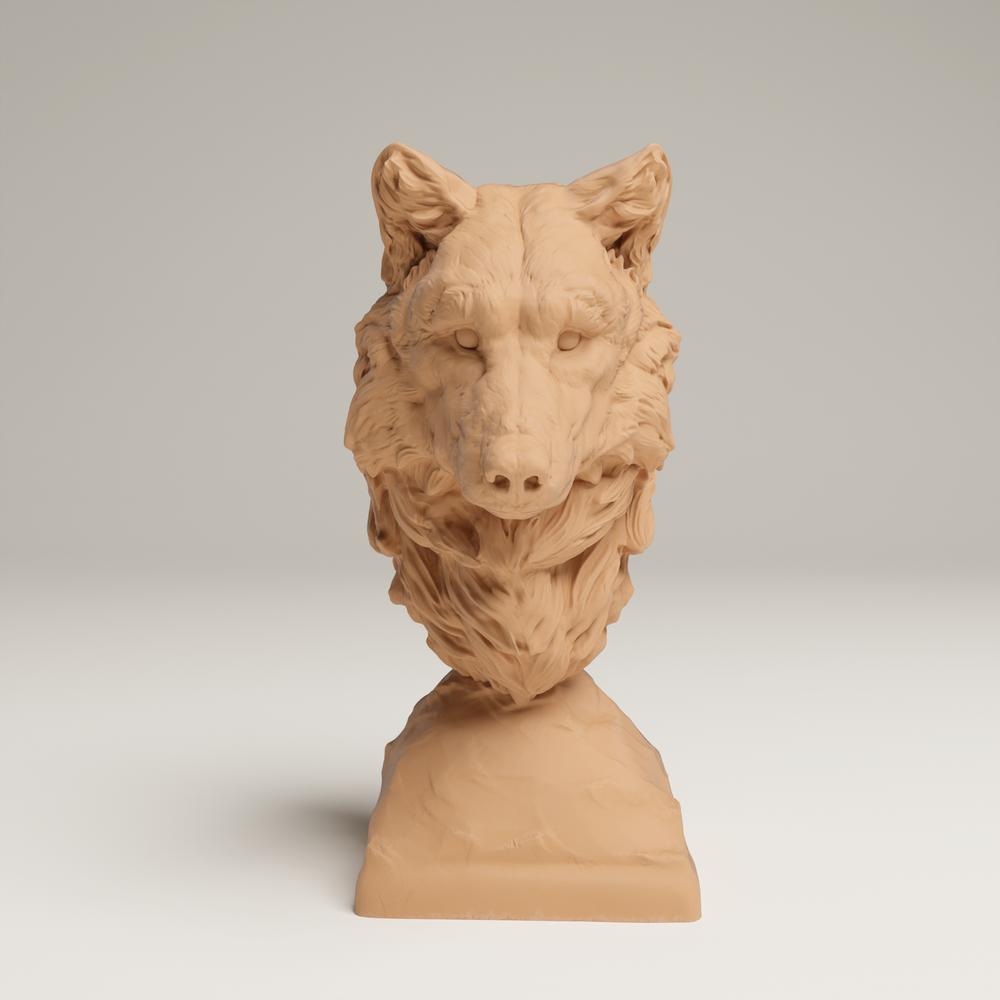 Foto de producto de figura animal Animal Den Miniatures 1: figura de animal salvaje: lobo gris - busto (25_06_16)