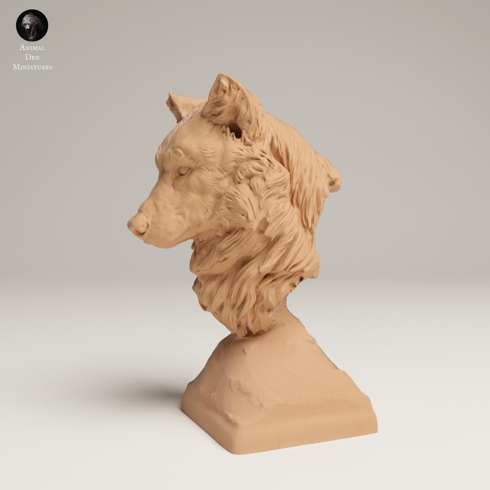 Foto de producto de figura de animal Animal Den Miniatures 2: Figura de animal salvaje: lobo gris - busto (25_06_16)