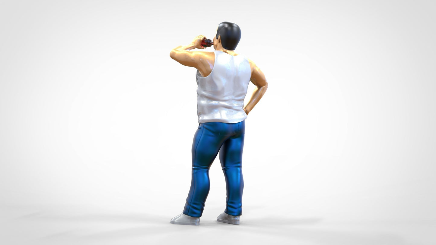 Produktfoto  0: Mann mit Bierflasche und Bierbauch