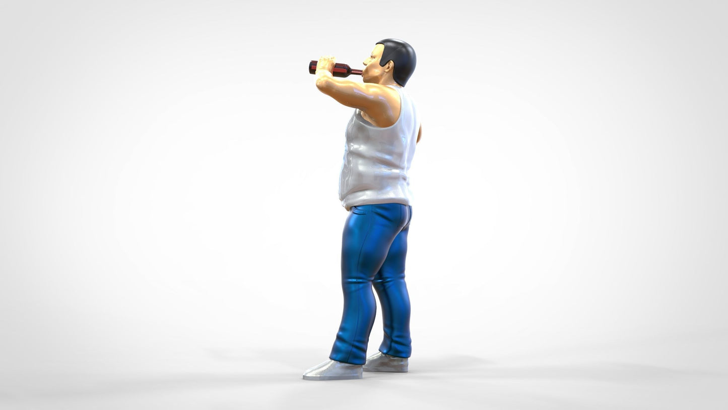 Produktfoto  0: Mann mit Bierflasche und Bierbauch