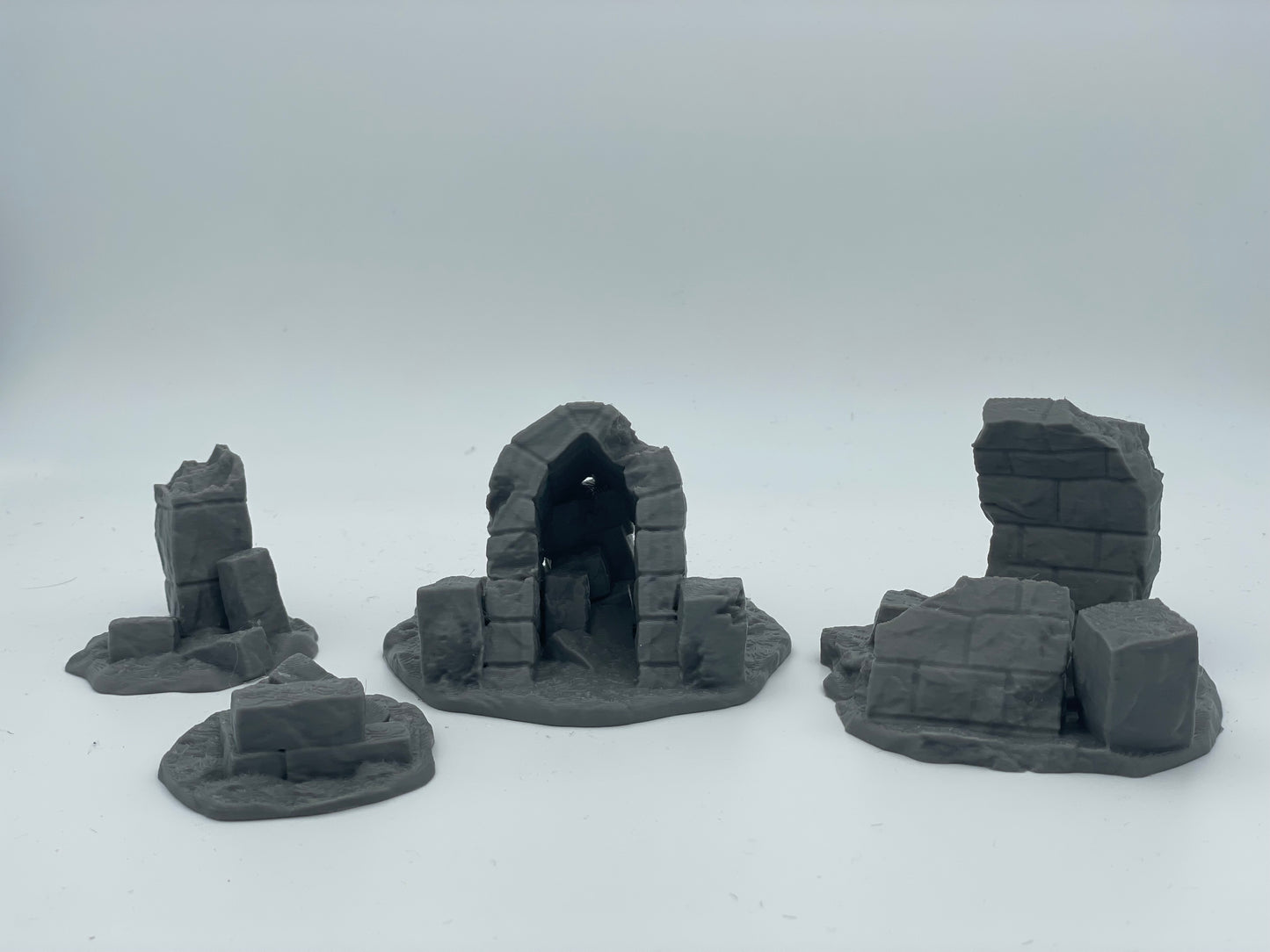 Foto del producto Tabletop 28mm The Printing Goes Ever On (TPGEO) 0: Ruinas A-D - Escombros de una ciudad medieval - Restos de una muralla, grava y montones de piedras