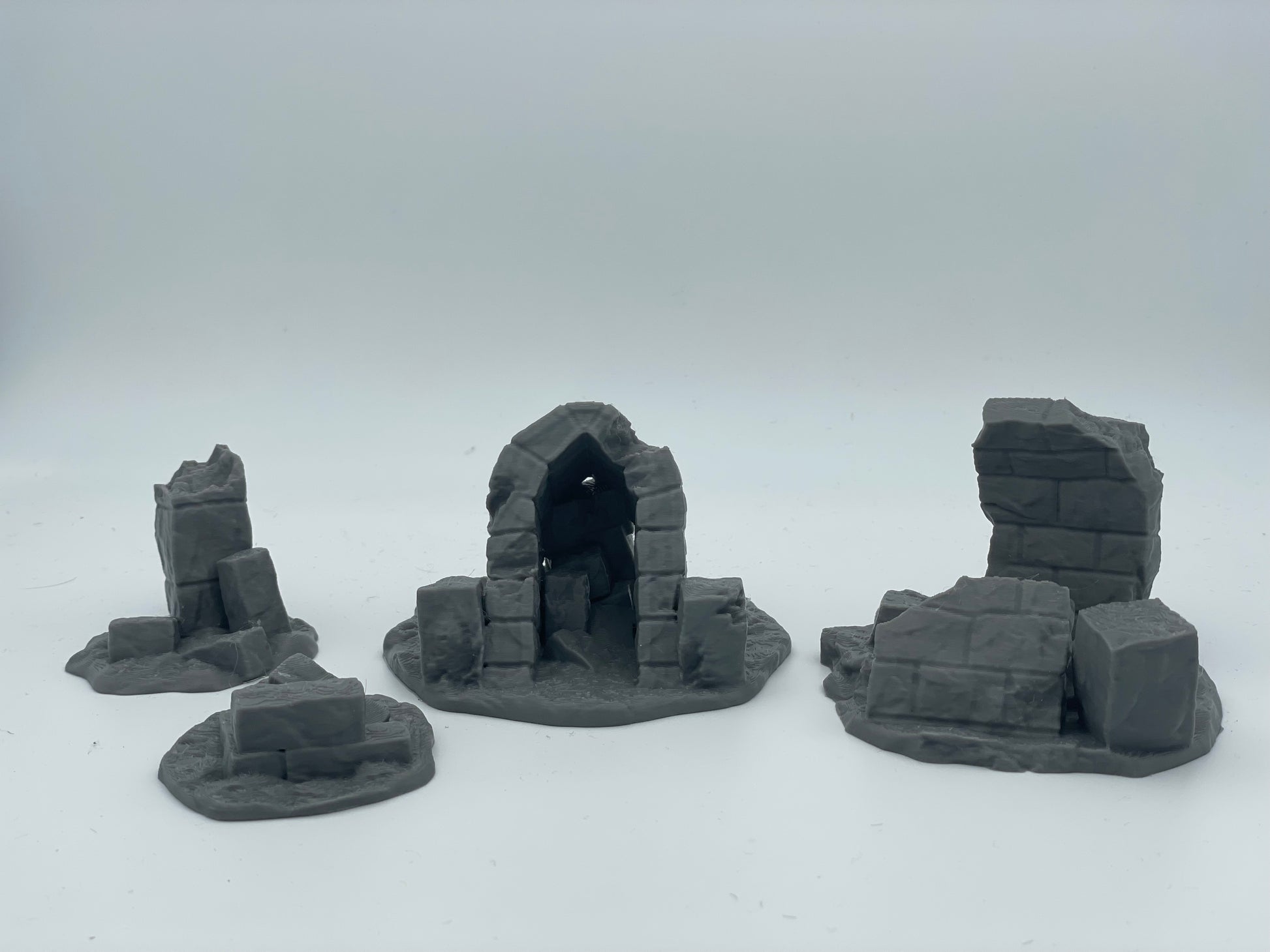 Foto del producto Tabletop 28mm The Printing Goes Ever On (TPGEO) 0: Ruinas A-D - Escombros de una ciudad medieval - Restos de una muralla, grava y montones de piedras