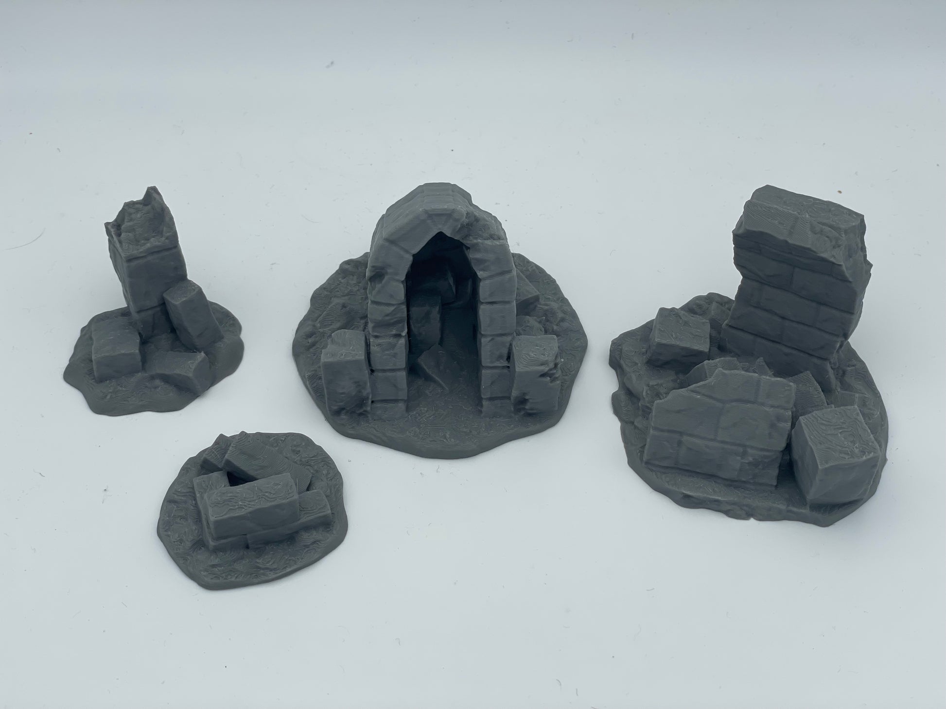 Foto del producto Tabletop 28mm The Printing Goes Ever On (TPGEO) 0: Ruinas A-D - Escombros de una ciudad medieval - Restos de una muralla, grava y montones de piedras