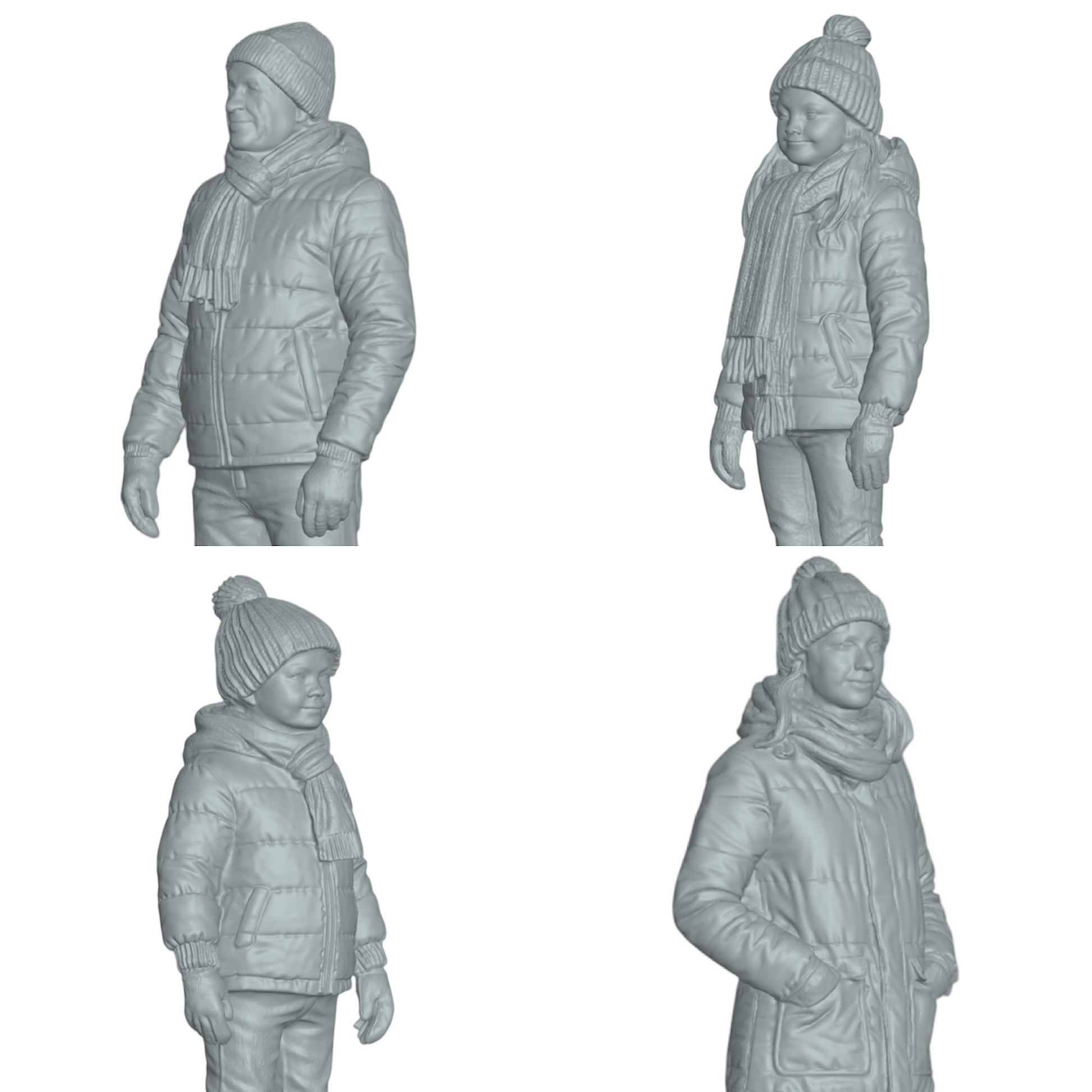Foto del producto de modelismo de diorama 0: Familia invernal - 4 figuras - Maravilla invernal