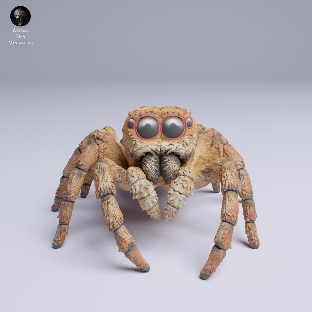 Foto de producto de figura animal Animal Den Miniatures 3: figura animal de araña: araña saltarina de ojos dorados (25_05_02)