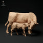Foto del producto figura de animal diorama, modelismo: 0: Figura de animal de granja: Vaca y ternero 2 - Vaca Red Devon