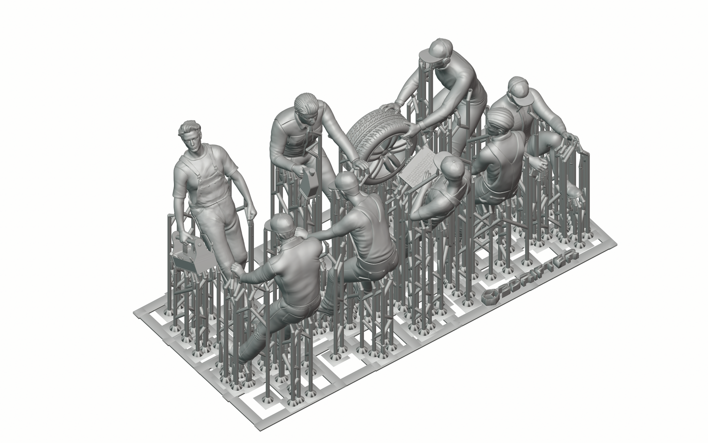 Foto del producto Diorama y modelismo figura en miniatura: Set de mecánicos 2, 8 figuras
