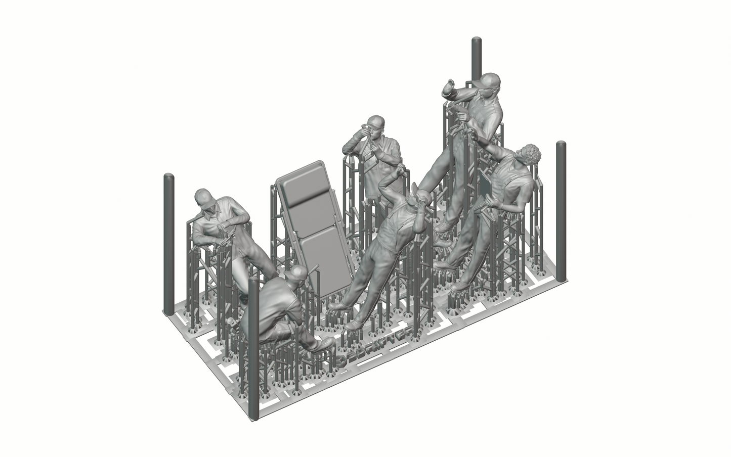 Foto del producto Diorama y modelo de figura en miniatura: Set de mecánicos, 6 figuras