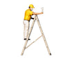 Produktfoto  0: Maler/ Lackierer mit Spraypistole - Handwerker auf Leiter