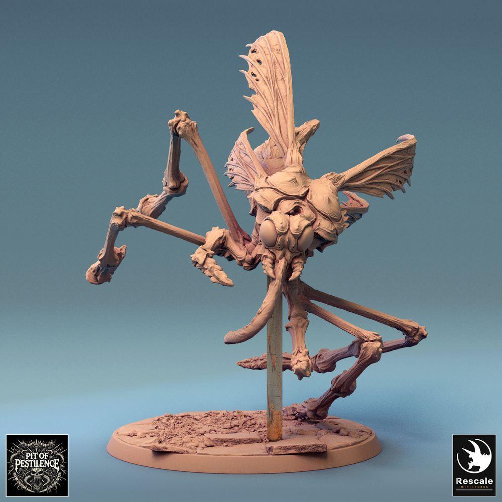 Foto del producto Tabletop 28mm Lord of the Print (LotP) 0: Miniatura de Tabletop: Jinete demoníaco sobre bestia insecto monstruosa - Jinete de insectos, Jinete de mosquitos, Caballería de pesadilla, Monstruo jefe - E1 Dravon Assault (24_08_E1)