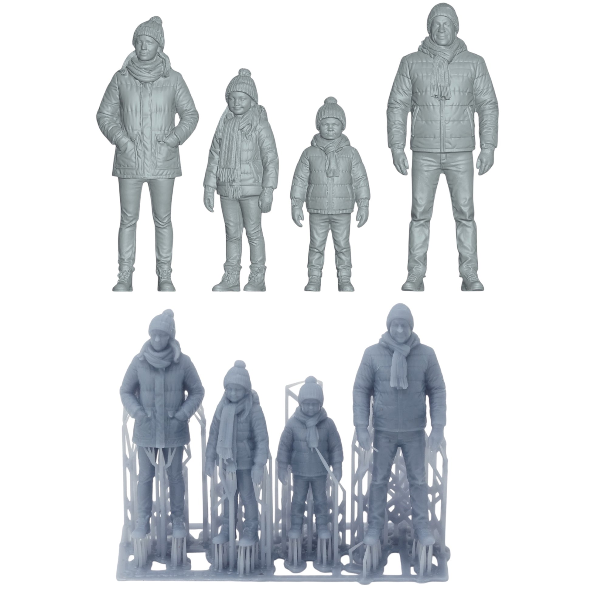 Foto del producto de modelismo de diorama 0: Familia invernal - 4 figuras - Maravilla invernal