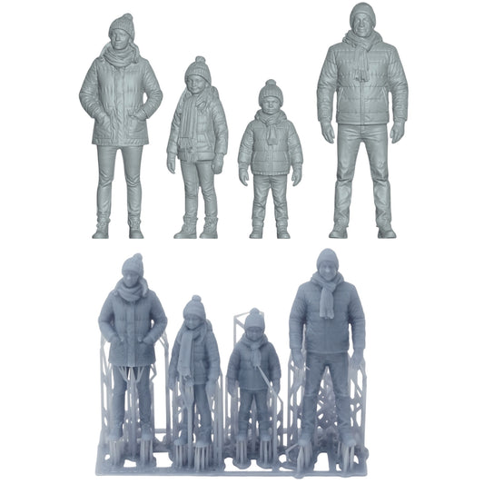 Foto del producto de modelismo de diorama 0: Familia invernal - 4 figuras - Maravilla invernal