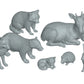 Produktfoto Tier Figur Diorama, Modellbau: 0: 7 Wildtier Wald-Figuren: Fuchs, Dachs, Reh, Igel und Hase  (Achtung extrem klein!) (Ref a053)