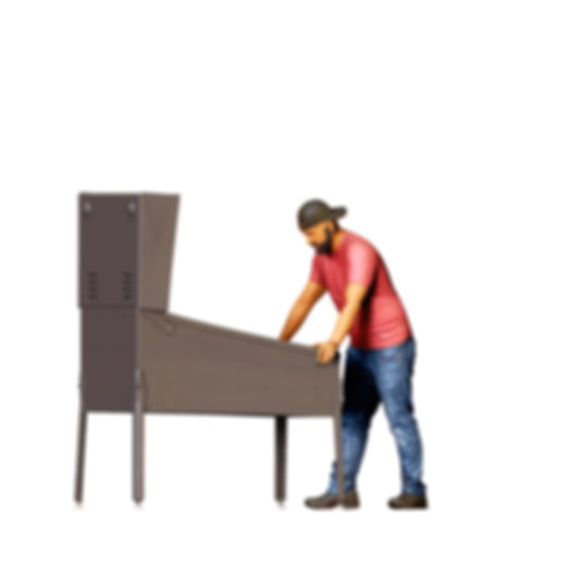 Foto de producto de maqueta de diorama 0: Figura de pie: hombre inclinado hacia delante en la máquina de pinball (Ref. n.º 521)