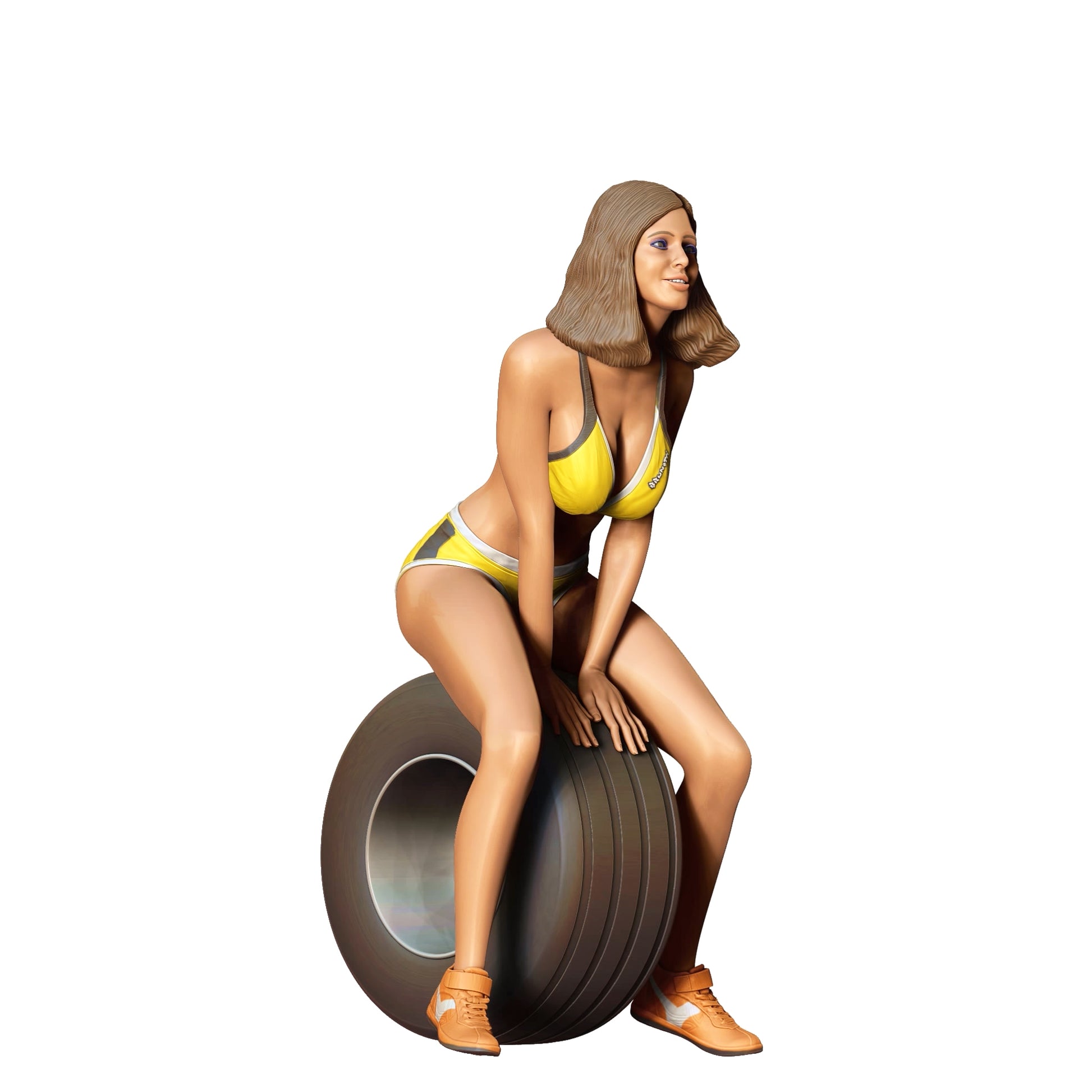 Foto del producto 0: Chica de cuadrícula: mujer con neumático - Carrera