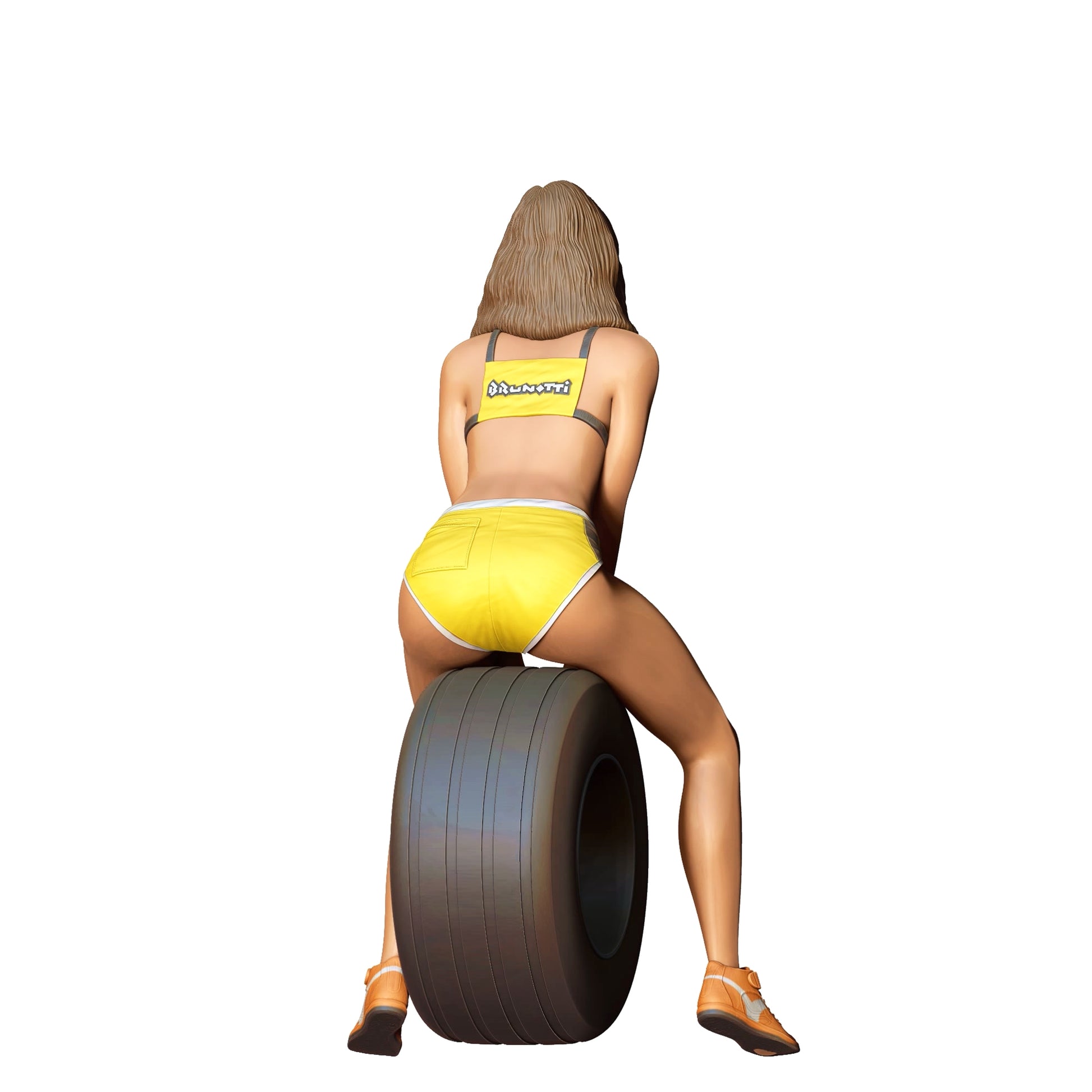 Foto del producto 0: Chica de cuadrícula: mujer con neumático - Carrera