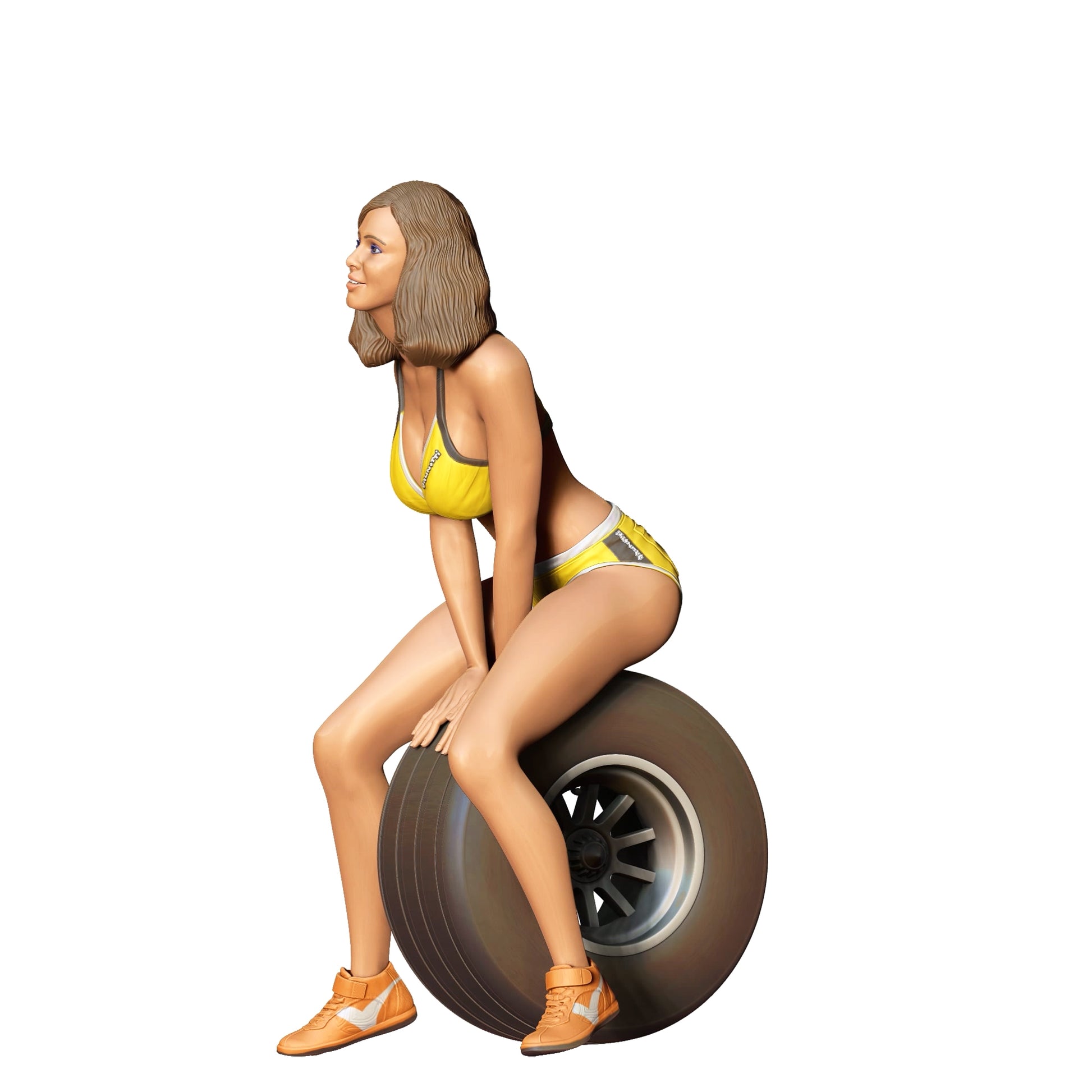 Foto del producto 0: Chica de cuadrícula: mujer con neumático - Carrera