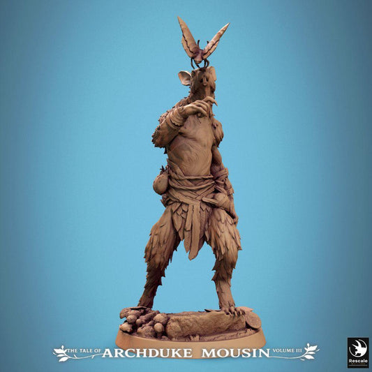 Foto del producto Tabletop 28mm Lord of the Print (LotP) 0: Miniatura de Tabletop: Chamán Rattling - Druida de roedores, Chamán del bosque, Vidente tribal con espíritu de mariposa, Líder de banda, Lanzador de conjuros (25_07_Q29)