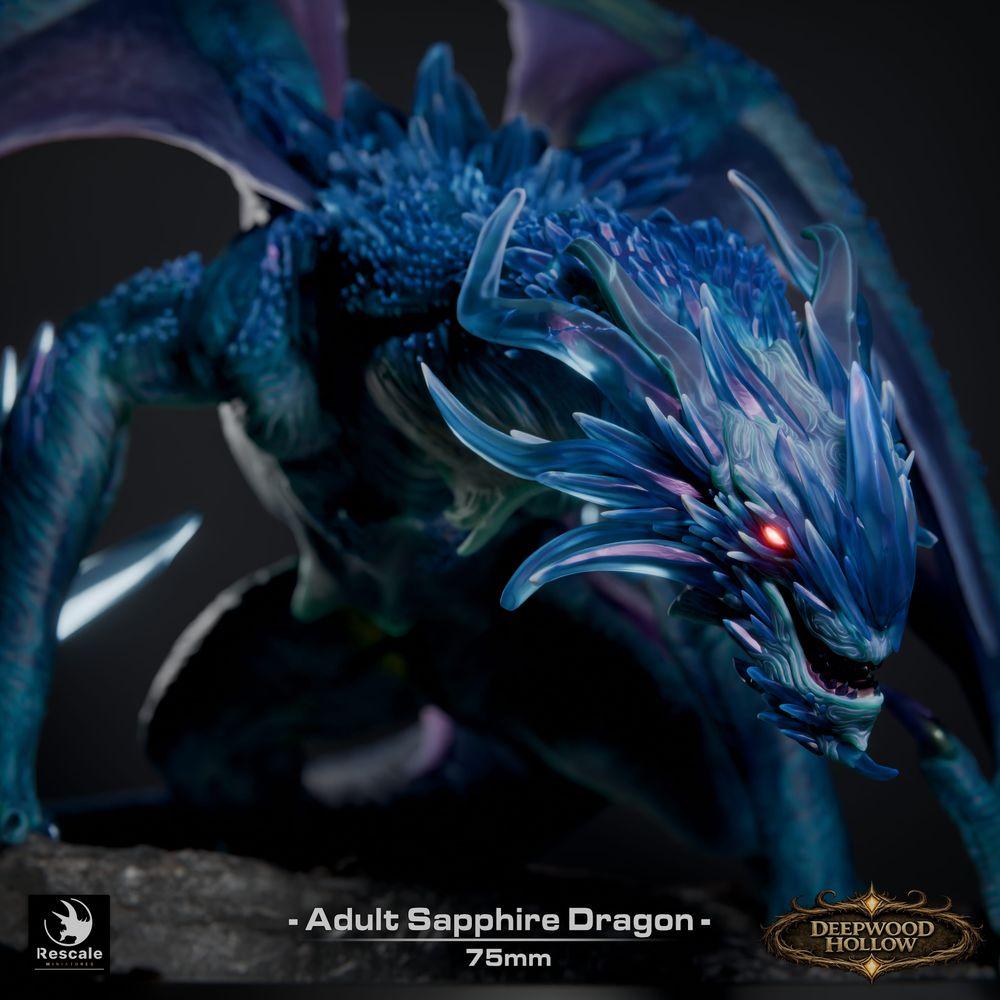 Foto del producto Tabletop 28mm Lord of the Print (LotP) 1: Tabletop Miniatura: Saphirdrache, Dragón de cristal, Dragón de gema, Dragón grande, Monstruo jefe, listo para saltar, ataque de aliento (26_03_C1)
