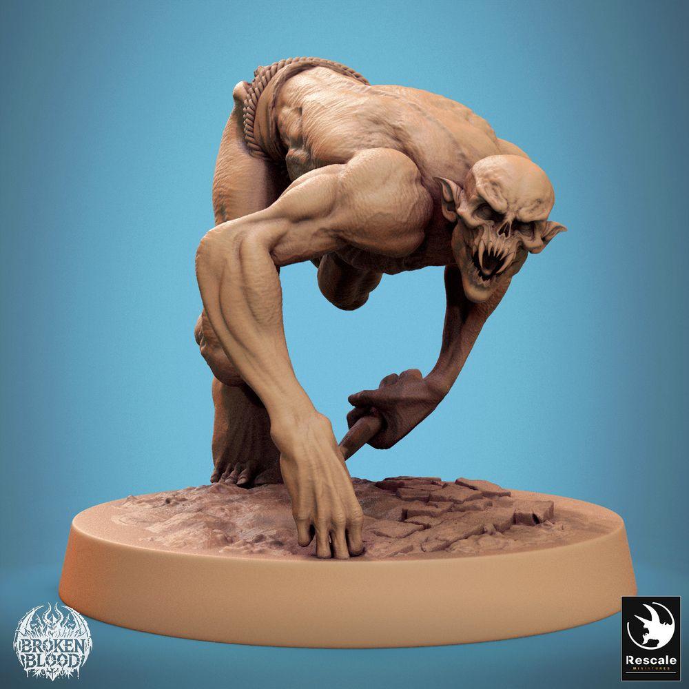 Foto del producto Tabletop 28mm Lord of the Print (LotP) 0: Miniatura de Tabletop: Ghoul Salvaje / Horror de Tumba en Asalto, Criatura Nocturna, Criatura de Mazmorras, Monstruo de Escaramuza, Oponente Élite (24_11_B25)