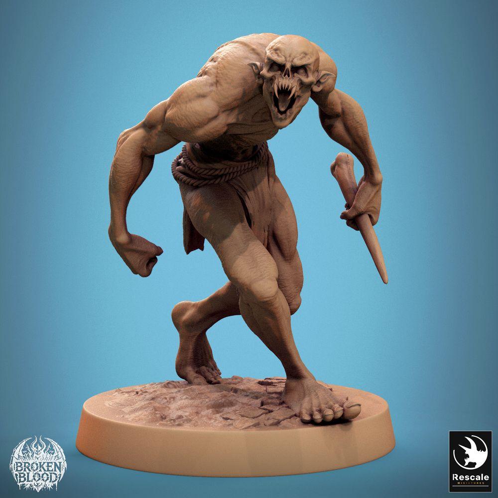 Foto del producto Tabletop 28mm Lord of the Print (LotP) 0: Miniatura de Tabletop: Ghoul Salvaje, caníbal con daga de hueso, luchador cuerpo a cuerpo rugiente, criatura de mazmorras, oponente de escaramuza (24_11_B37)