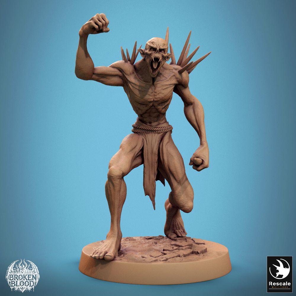 Foto del producto Tabletop 28mm Lord of the Print (LotP) 0: Miniatura Tabletop: Berserker Ghoul Salvaje - Criatura demoníaca, bestia infernal rugiente, abominación de combate cuerpo a cuerpo (24_11_B39)