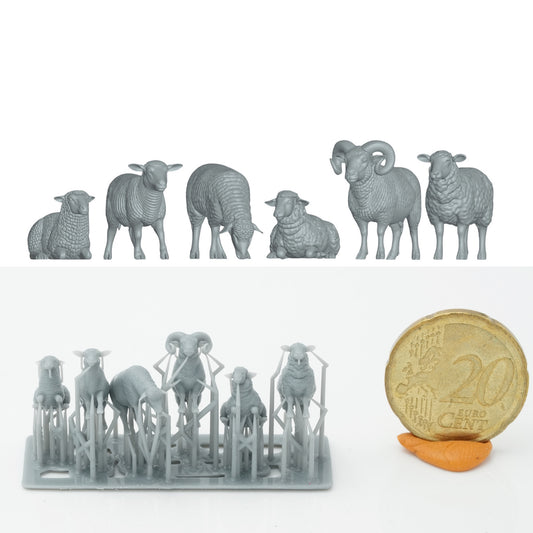 Foto del producto figura de animal diorama, modelismo: 0: figuras de animales de granja: set de cerdos - 6 cerdos (Ref a051)