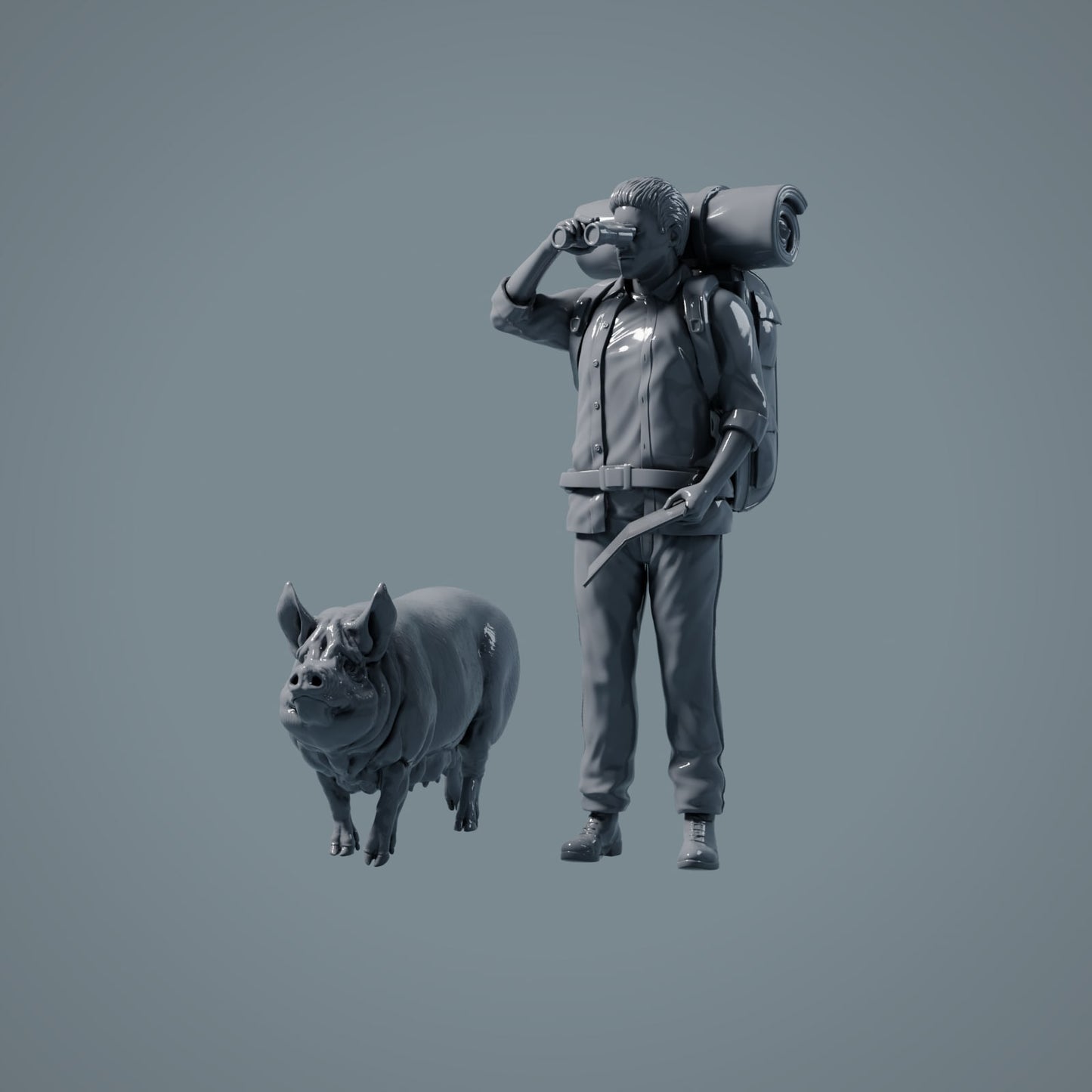 Figuras de animales de granja: Cerdo - Berkshire Pig (a035)