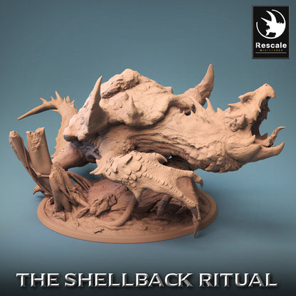 Imagen del producto 3 de 6: Miniatura de Tabletop: Tortuga Dragón - Monstruo de Fantasía Gigante, Miniatura de Jefe con Placas de Cuerno, Armadura de Espinas, Garras y Base de Diorama Dinámica para Wargaming y Skirmish (23_10_B)
