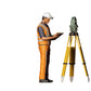 Foto del producto 0: Trabajador de la construcción con trípode: Agrimensor en el sitio de construcción