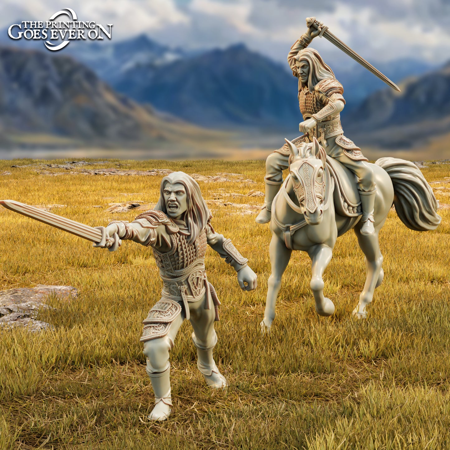 Foto del producto Tabletop 28mm The Printing Goes Ever On (TPGEO) 0: Thalred Guerrero de la Marca - A pie y a caballo - Héroe valiente