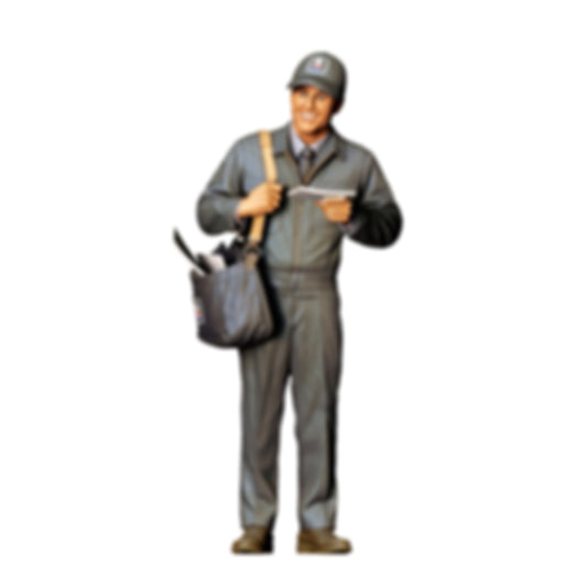 3DP Miniatures 0: Stehende Figur: Handwerker im Overall mit Werkzeugtasche & Dokument (Ref. Nr. 462)