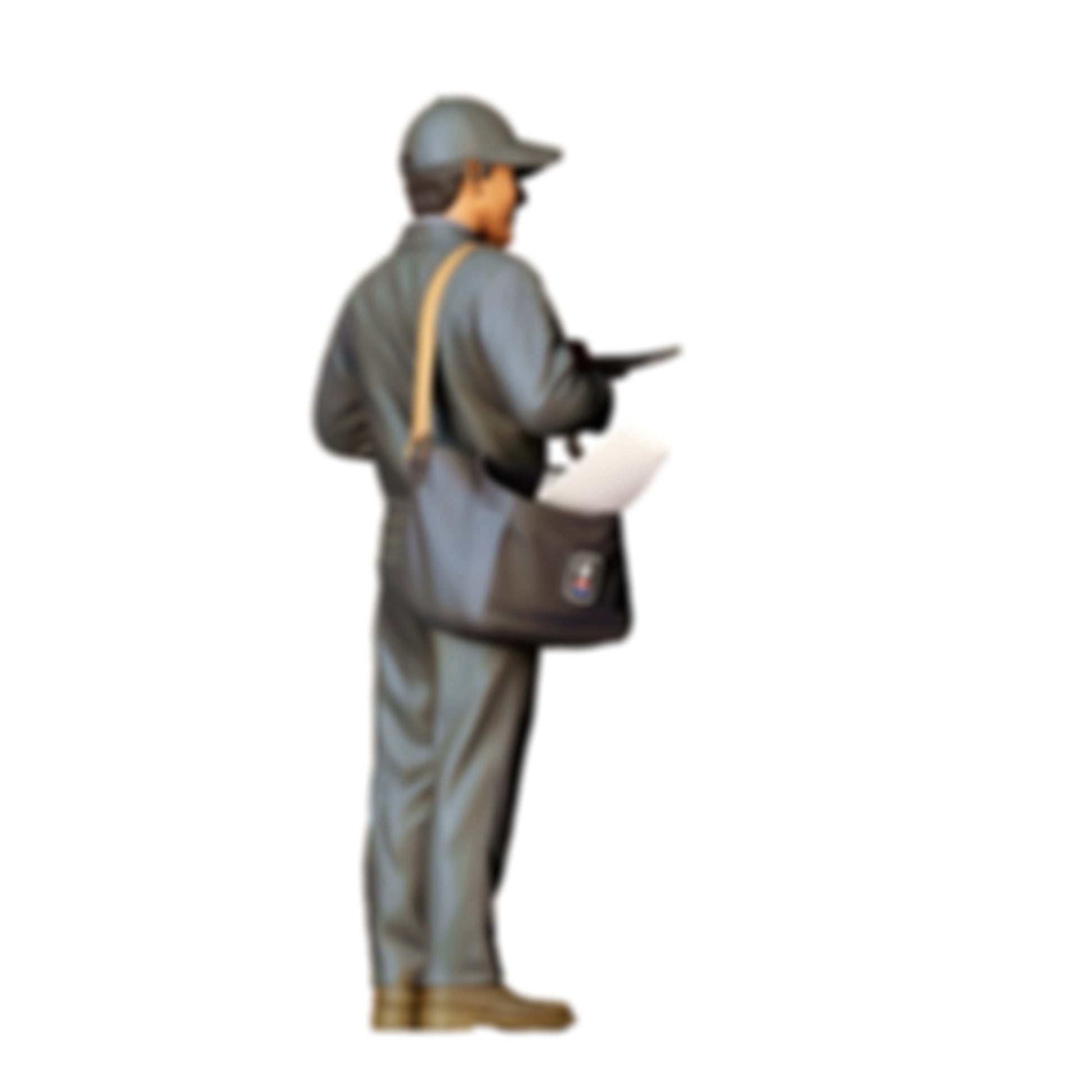 3DP Miniatures 1: Stehende Figur: Handwerker im Overall mit Werkzeugtasche & Dokument (Ref. Nr. 462)