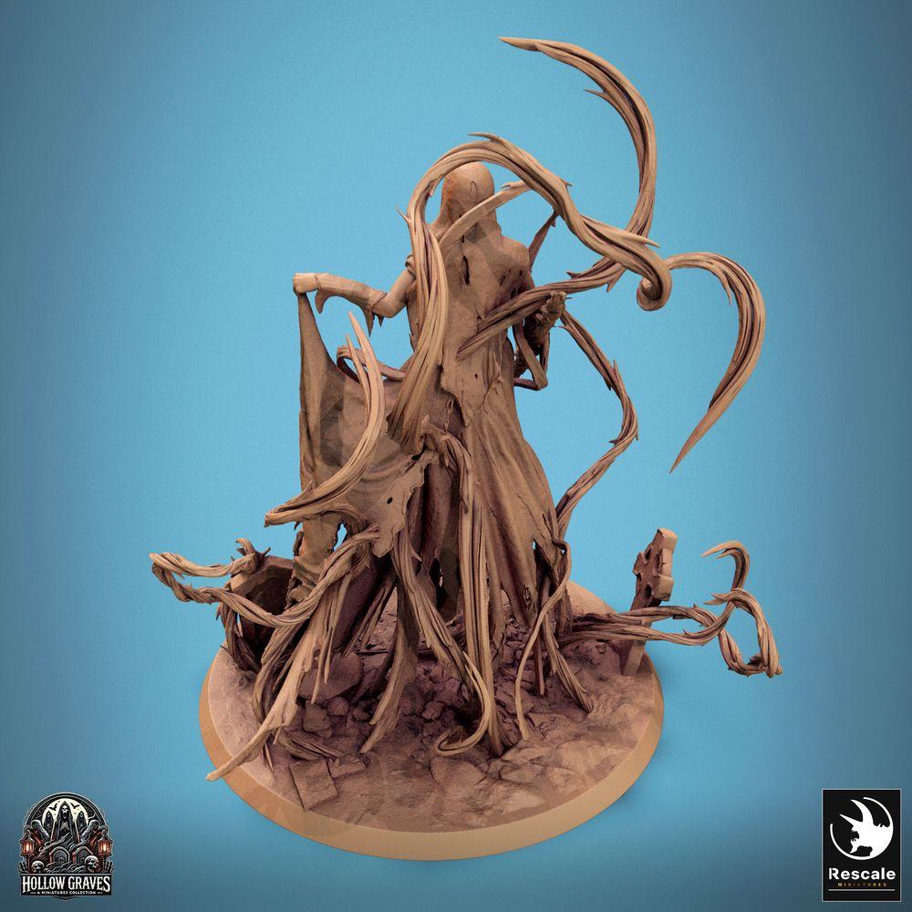 Foto del producto Tabletop 28mm Lord of the Print (LotP) 0: Miniatura de Tabletop: Banshee / Wraith Vengativa - hechicera no muerta con arma de asta con espinas (24_10_H)