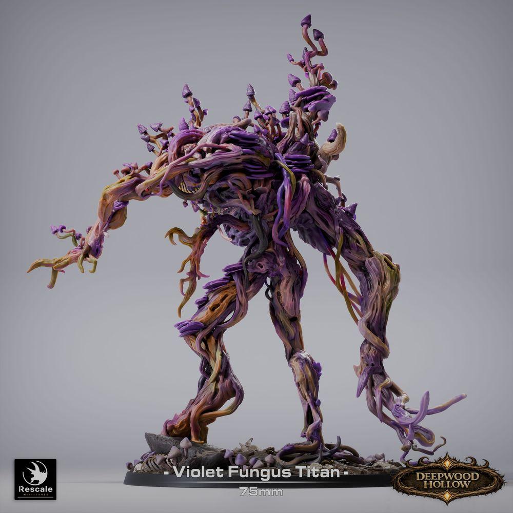 Foto del producto Tabletop 28mm Lord of the Print (LotP) 0: Figura de fantasía: Titan de hongo violeta - Coloso de hongo violeta, Titan de esporas, Golem vegetal, Horror del bosque Boss-monstruo (26_03_E1)